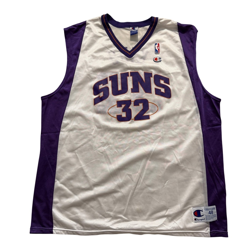 Vintage Champion Phoenix Suns Jason Kidd 32 Jersey Mens XL White Purple 90s NBA